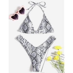 Zaful Snakeskin Leopard Bikini